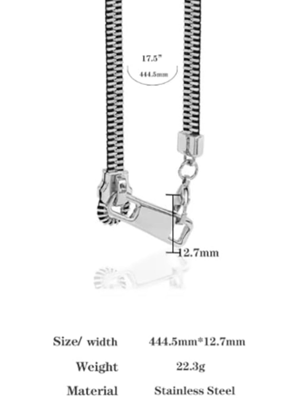 Modern Icon Zip Chain Necklace - Picture 6 of 6